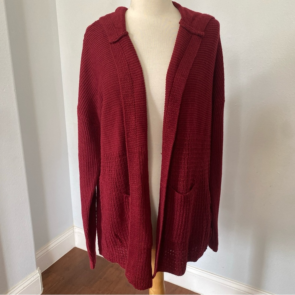 Icon Apparel Hooded Knit Open Cardigan Sweater Size XL‎ NWOT